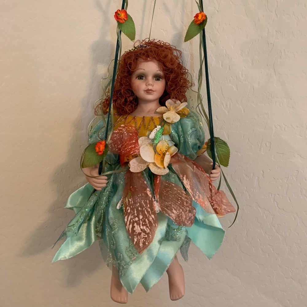 CATHAY COLLECTION GORGEOUS LIMITED EDITION PORCELAIN SWINGING FAIRY DOLL